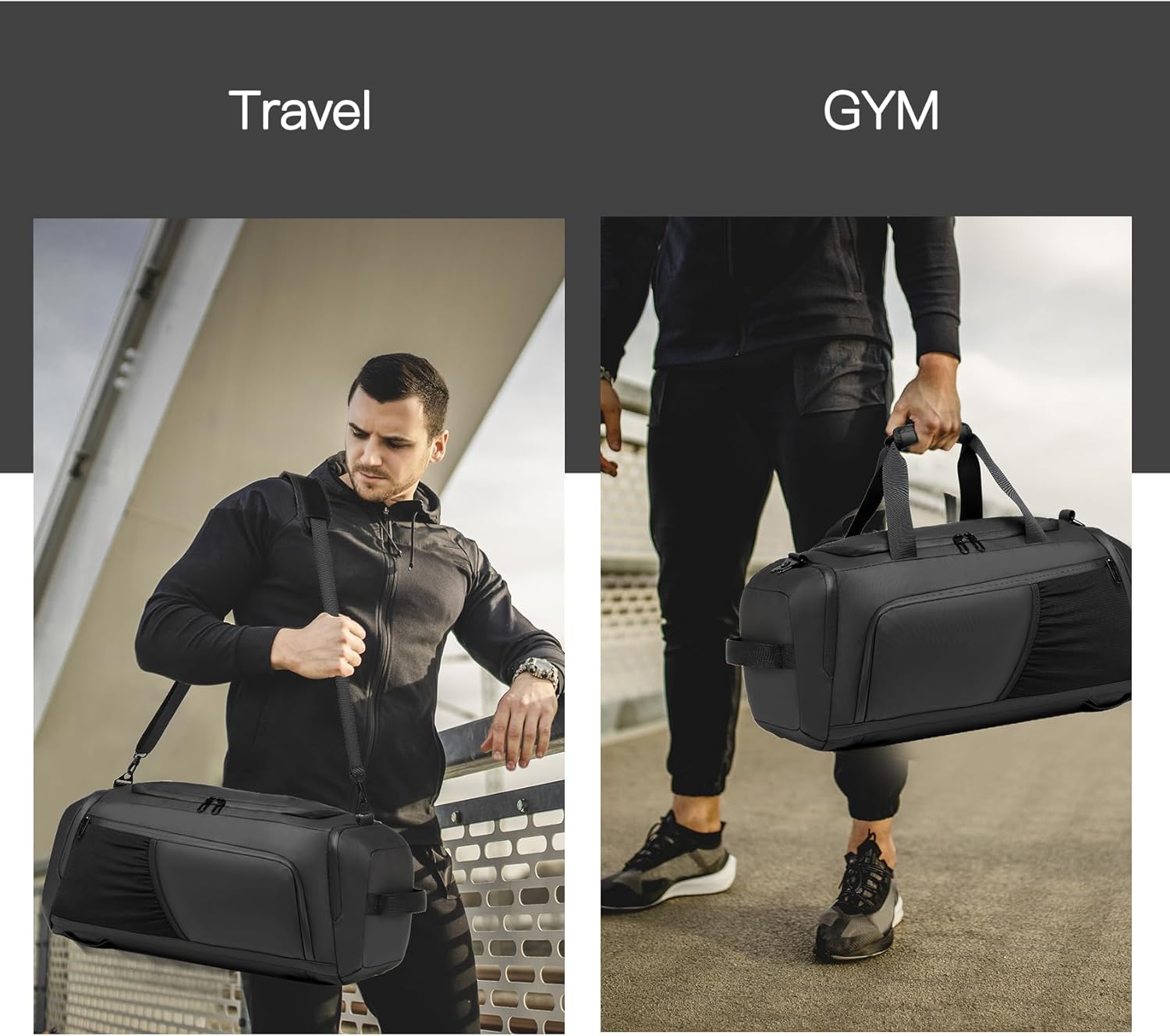 Gym Duffle Bag Waterproof Sports Duffel Bags Travel Weekender Bag for Men Women Overnight Bag with Shoes Compartment - Image 6