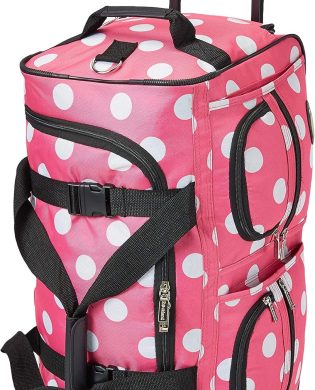 Rolling Duffel Bag, PINKDOT, 22"