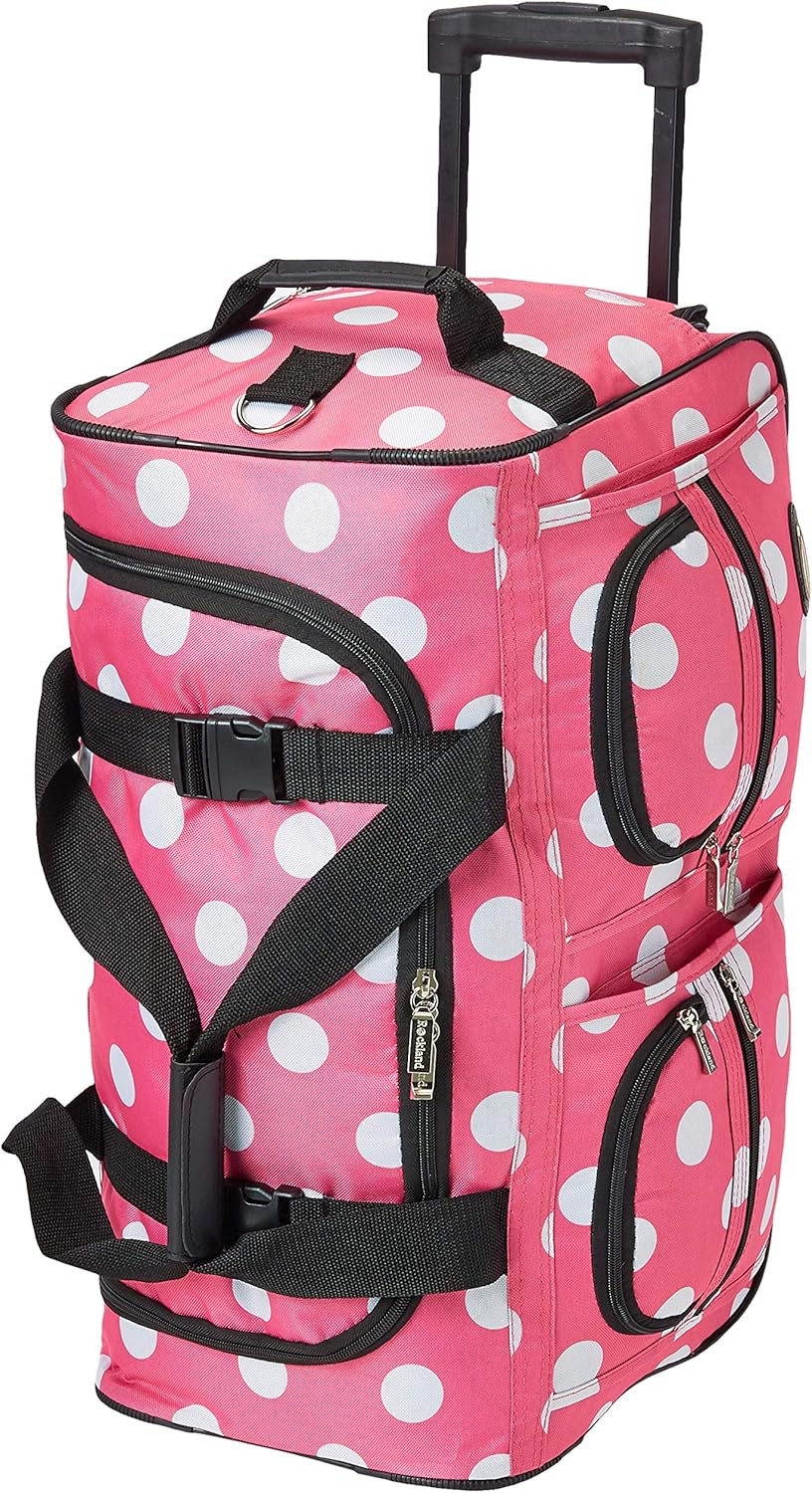 Rolling Duffel Bag, PINKDOT, 22"